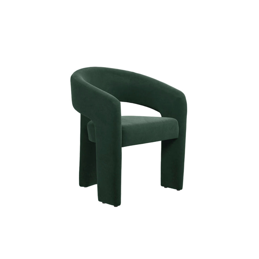 Alba Forest Green Velvet Tripod Dining Chair